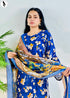 NZSC-711 Stitched 2 Piece Blue Bloom (Shirt+Dupatta) Co Ord Set Lawn
